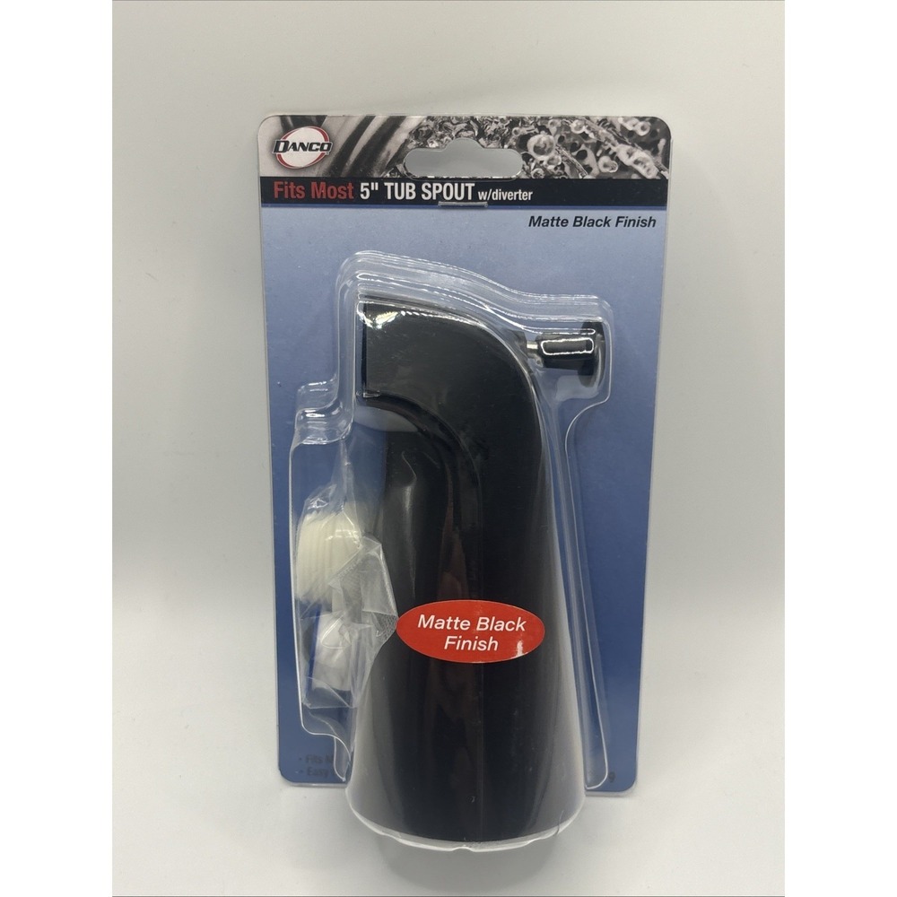 DANCO Diverter Tub Spout with Slip Fit and IPS Connection in Matte Black